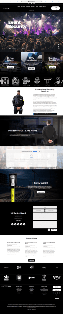 A black and white themed website design showcasing a sleek and minimalist aesthetic.